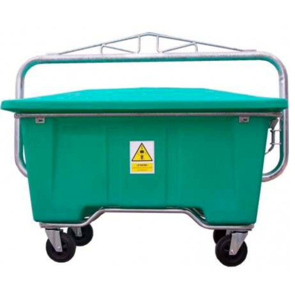 Conteneur de 950 L. Déchargement par gâchette.