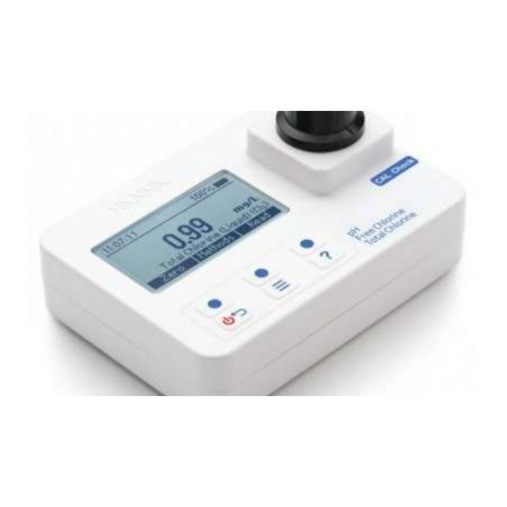 Fotometro portatile per cloro libero, totale e pH (da 0,00 a 5,00 mg/L, da 6,5 a 8,00 mg/L).