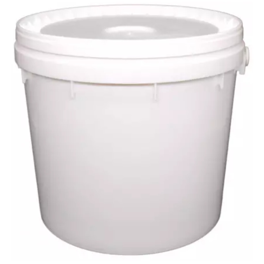 White bucket with handle 15 L for food industry