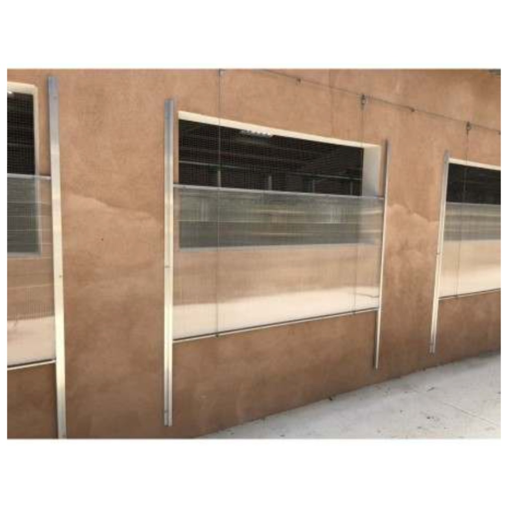 Okno hybrydowe stal nierdzewna/aluminium/poliwęglan 2x1